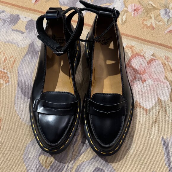 NEW Women’s Dr. Martens Leonie Mary Jane Ankle Strap Loafers Black US 5 - Picture 2 of 5